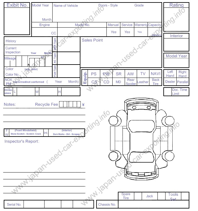 ARAI Inspection Sheet
