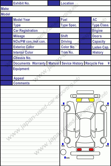AUCNET Inspection Sheet