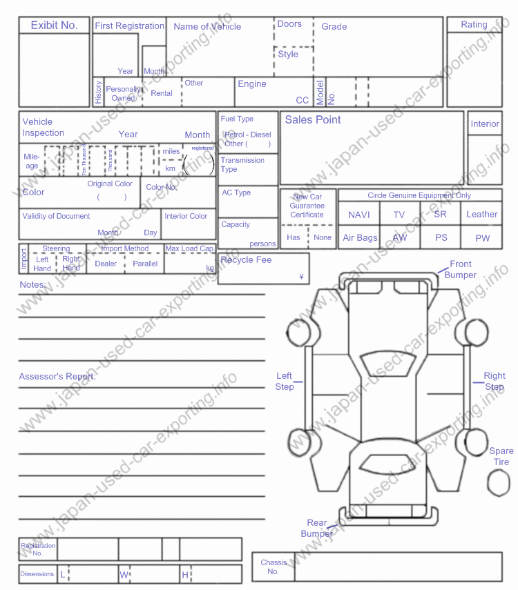 CAA Inspection Sheet